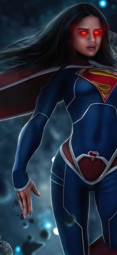 Fond d'écran iPhone Sasha Calle As Supergirl Glowing Eyes 5k