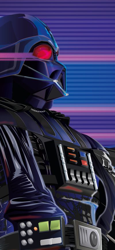 Fond d'écran iPhone Synthwave Darth Vader