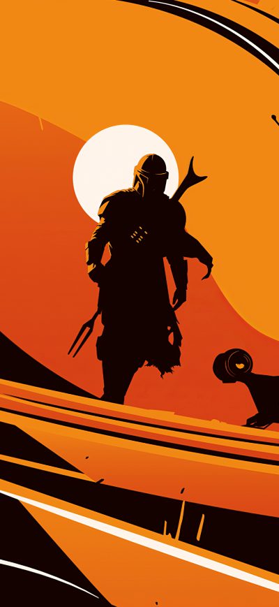 Fond d'écran The Mandalorian Minimalism 4k sur iPhone