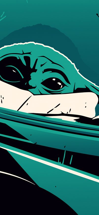 Fond d'écran iPhone The Mandalorian Baby Yoda Minimalism 4k