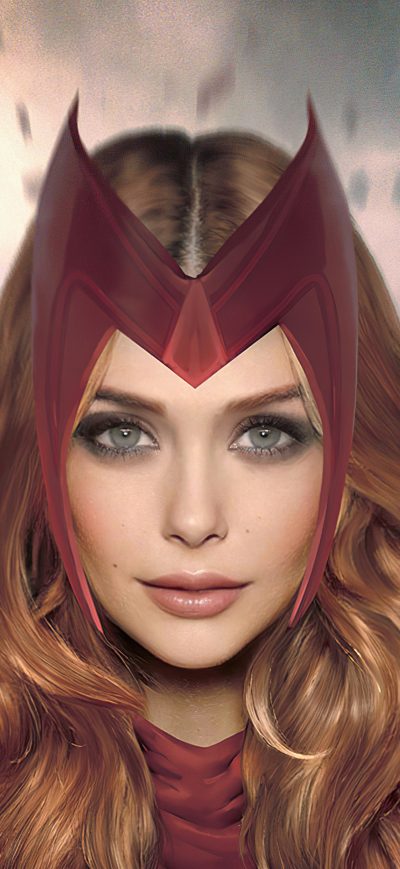 Fond d'écran iPhone Wanda Maximoff Scarlet 4k