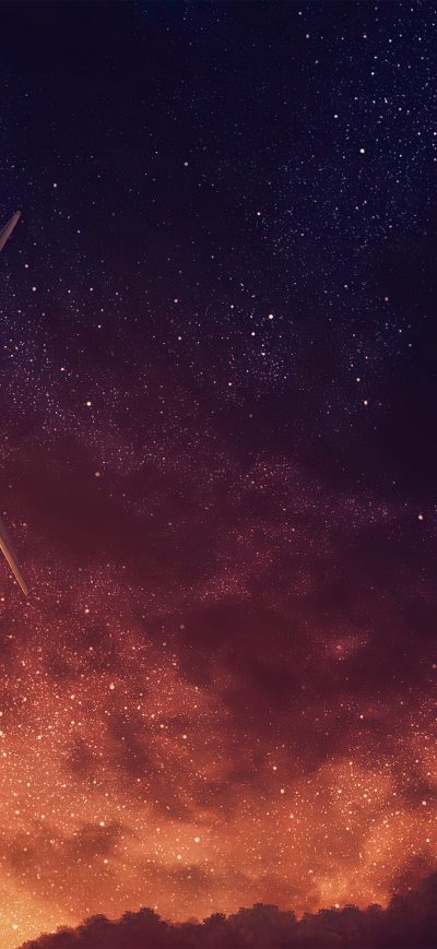 Fond d'écran iPhone Wind Turbine Stars Night Art 4k