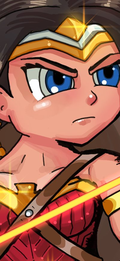 Fond d'écran iPhone Wonder Woman Cartoonic 5k
