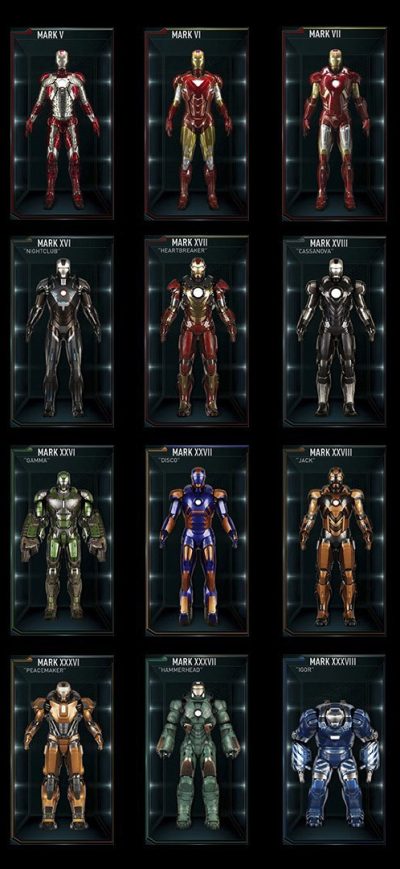Fond d'écran iPhone All Iron Man Suits