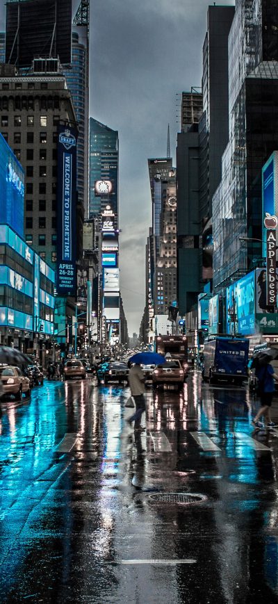 Fond d'écran iPhone New York City Street Reflection Motion Blur Dark 4k