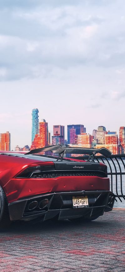 Fond d'écran iPhone Red Lamborghini Huracan Supercar Vehicle