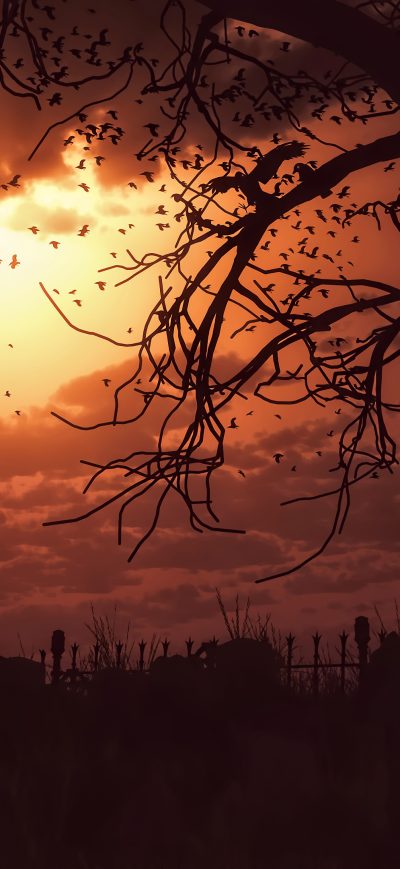 Fond d'écran iPhone Birds Flying Dawn Time Fantasy Artwork