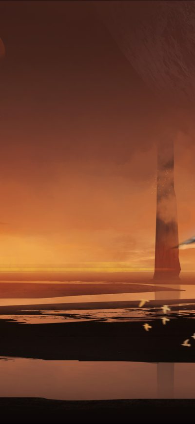 Fond d'écran iPhone Scifi Landscape Horizon Landscape Reflection 4k