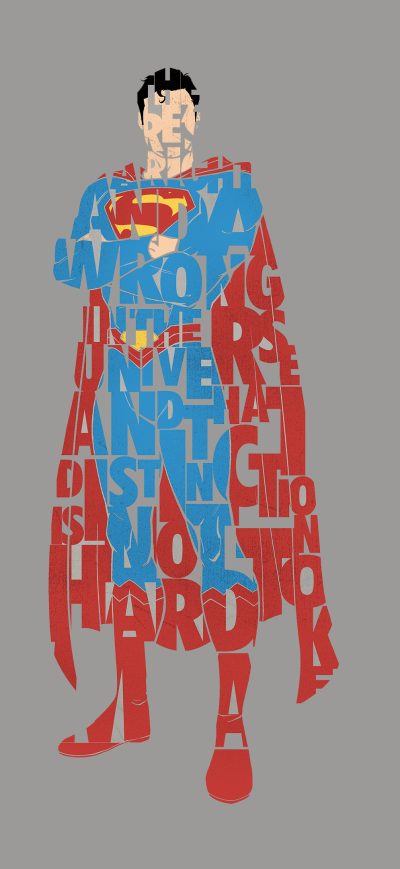 Fond d'écran iPhone Superman Typography 4k