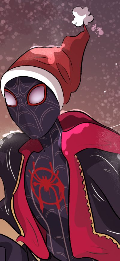 Fond d'écran iPhone Spider Man Into Spider Verse Christmas