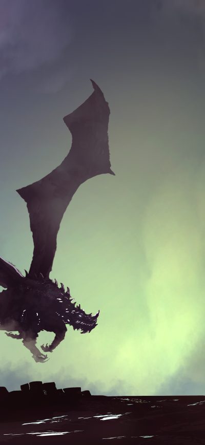 Fond d'écran iPhone Dragon And Warrior Painting Fantasy 5k
