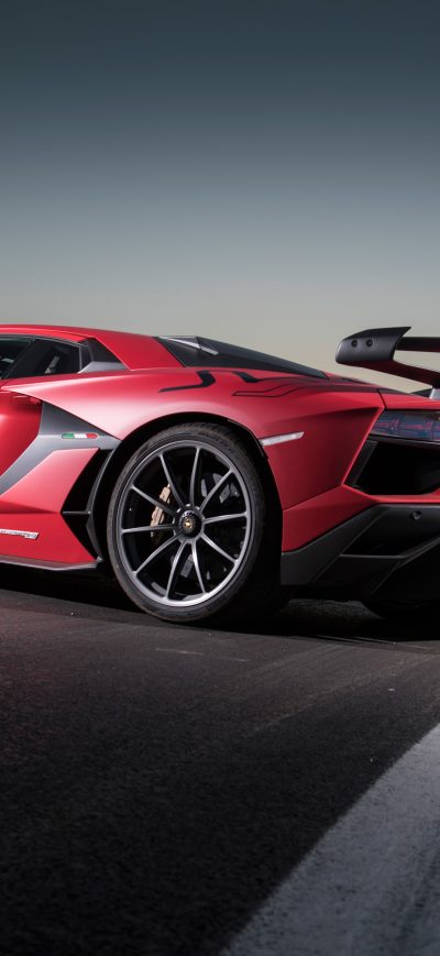 Fond d'écran iPhone Lamborghini Aventador SVJ 2018 4k Rear
