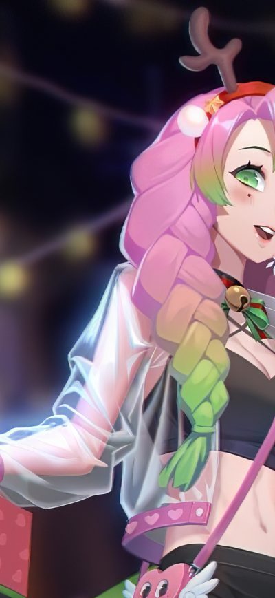 Fond d'écran iPhone Anime Girl Gifting Presents On Christmas 4k