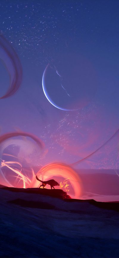 Fond d'écran iPhone Desert Flame 4k