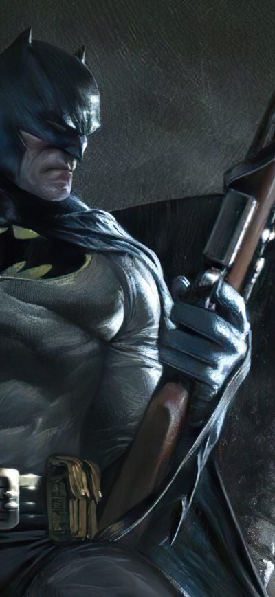 Fond d'écran iPhone Batman With Gun Artwork 4k