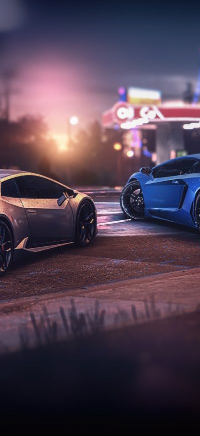 Fond d'écran iPhone Lamborghini Aventador And Huracan GTA Online The Outrun Overdrive DLC