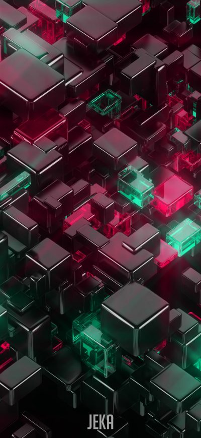 Fond d'écran iPhone Glowing Cubes 4k