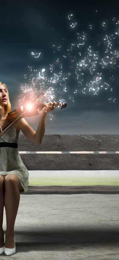 Fond d'écran iPhone Girl Playing Violin Photo Manipulation