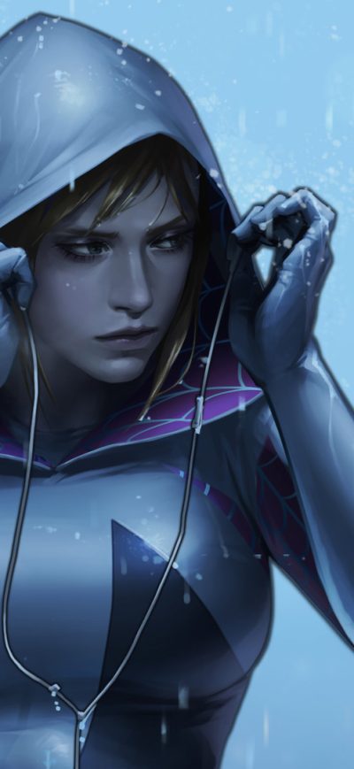 Fond d'écran iPhone Gwen Stacy Listening Music