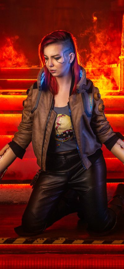 Fond d'écran iPhone V In Cyberpunk 2077 Cosplay