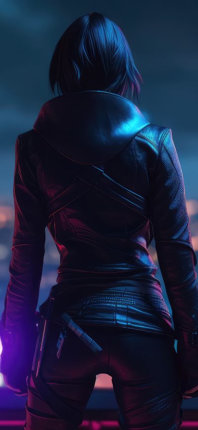 Fond d'écran iPhone Cyberpunk Asssasins 5k