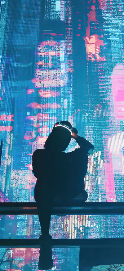 Fond d'écran iPhone Longing Cyberpunk Neon Lights 4k