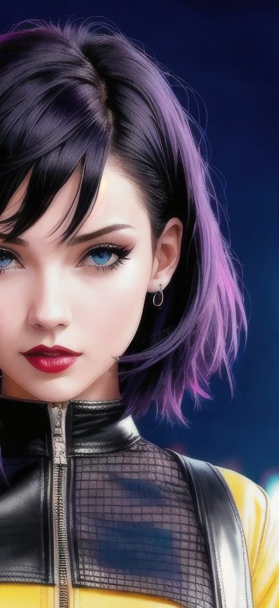 Fond d'écran iPhone Short Hair Girl Cyberpunk