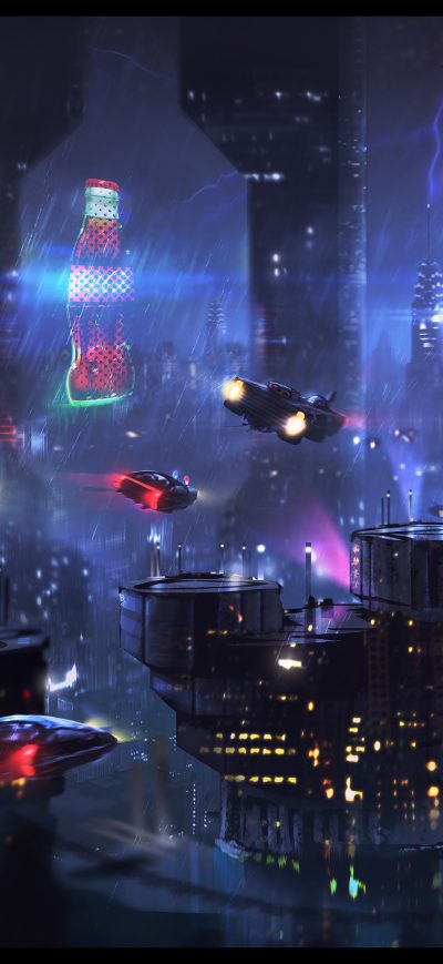 Fond d'écran Science Fiction City sur iPhone