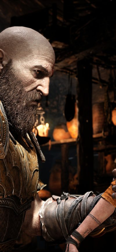 Fond d'écran iPhone 4k God Of War 4 Kratos And Atreus