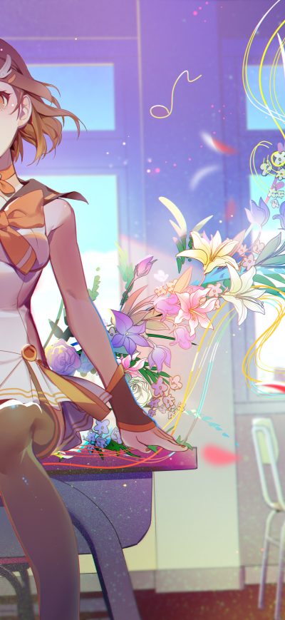 Fond d'écran 4k Anime Girl In School Uniform sur iPhone