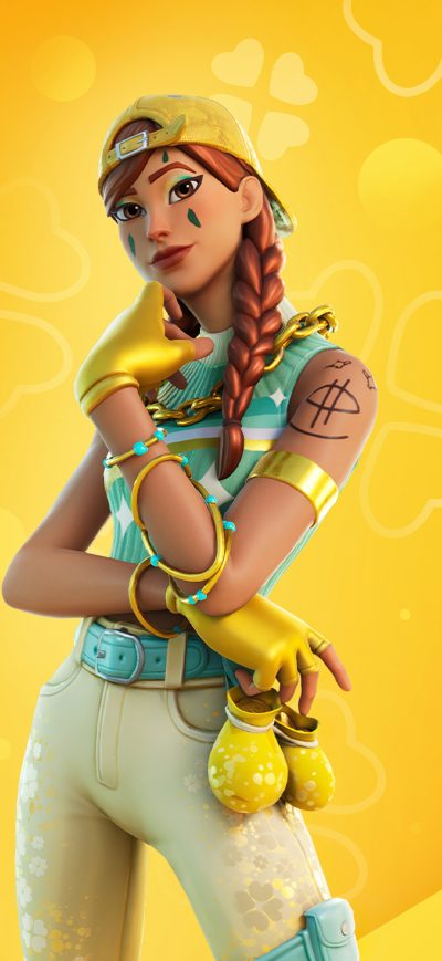 Fond d'écran iPhone Aura Outfit Fortnite 4k
