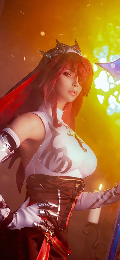 Fond d'écran iPhone Rosaria Genshin Impact Cosplay 4k