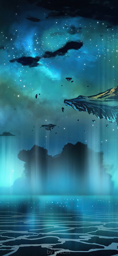 Fond d'écran iPhone Floating Island 4k