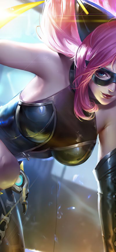 Fond d'écran iPhone King Glory Pink Hair Cat Woman 4k