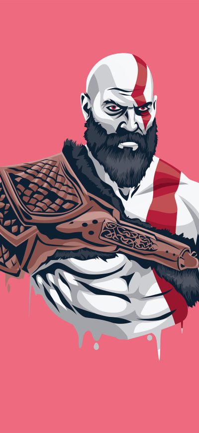 Fond d'écran iPhone Kratos Minimalism 4k