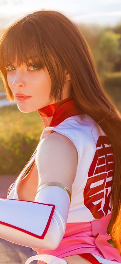 Fond d'écran iPhone Kasumi Mortal Kombat Cosplay 5k