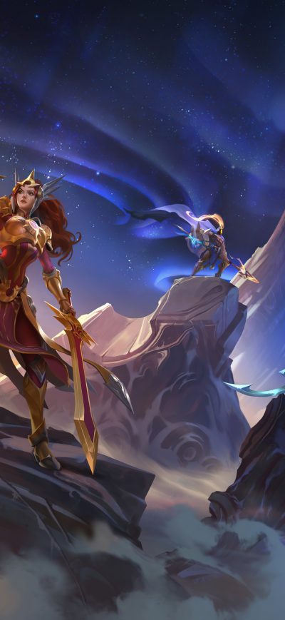 Fond d'écran iPhone Leona Diana And Pantheon League Of Legends 8k