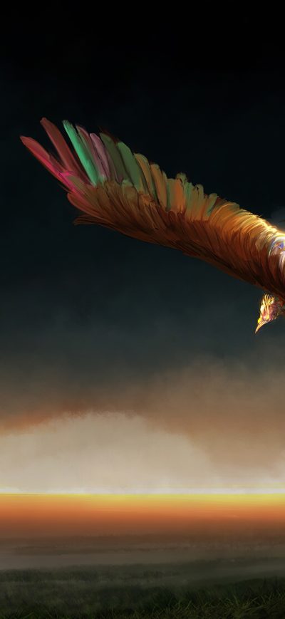 Fond d'écran iPhone Neon Phoenix 4k