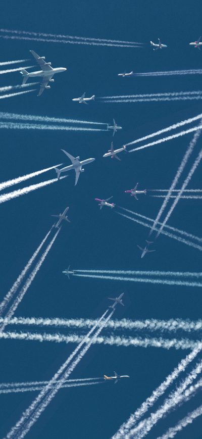 Fond d'écran iPhone Planes Sky Trails 5k