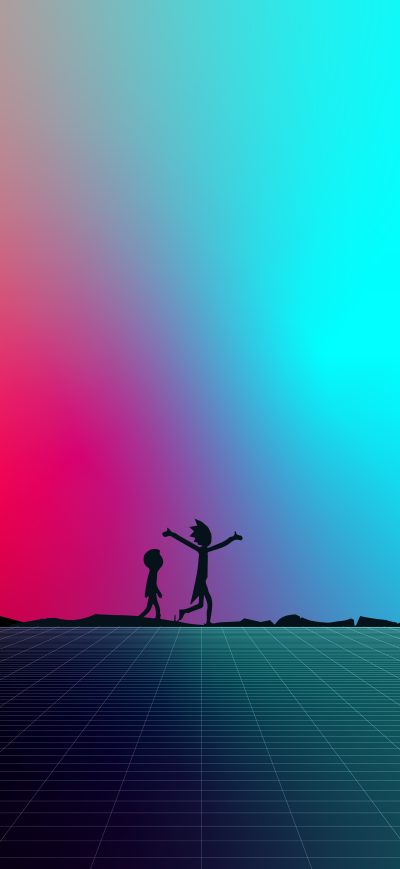 Fond d'écran iPhone Rick And Morty New Plans Synhtwave 8k