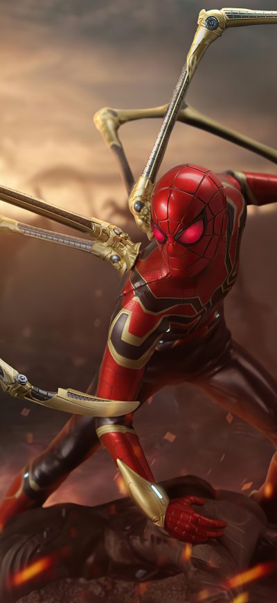 Fond d'écran iPhone Iron Spiderman 5k