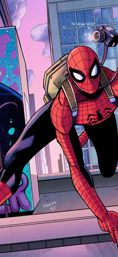 Fond d'écran iPhone Spiderman Getting Off Work 5k
