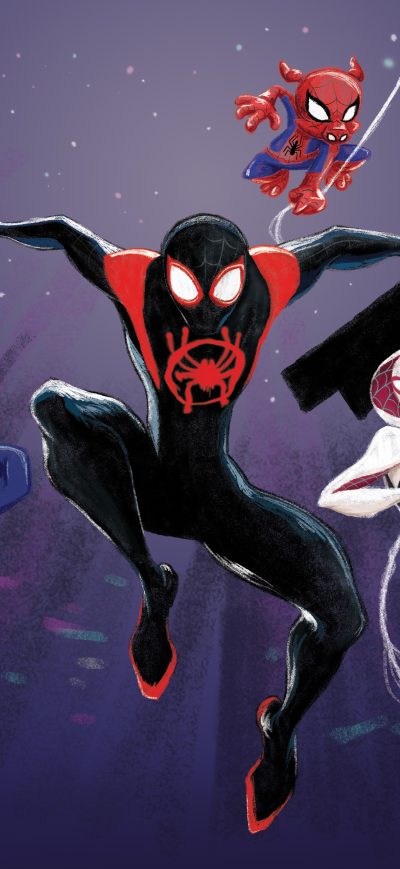 Fond d'écran iPhone Spider Man Verse Heroes 5k