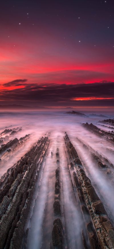 Fond d'écran iPhone Zumaia Flysch Spain 5k