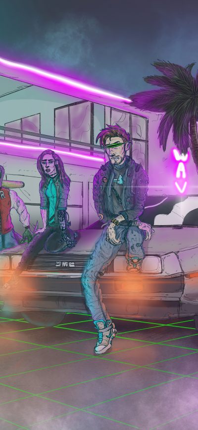 Fond d'écran iPhone Synthwave Punkers