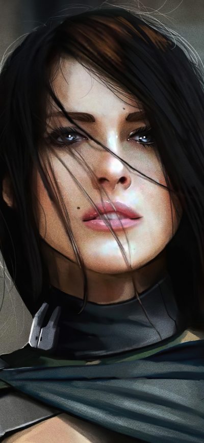 Fond d'écran The Mandalorian Girl 4k sur iPhone