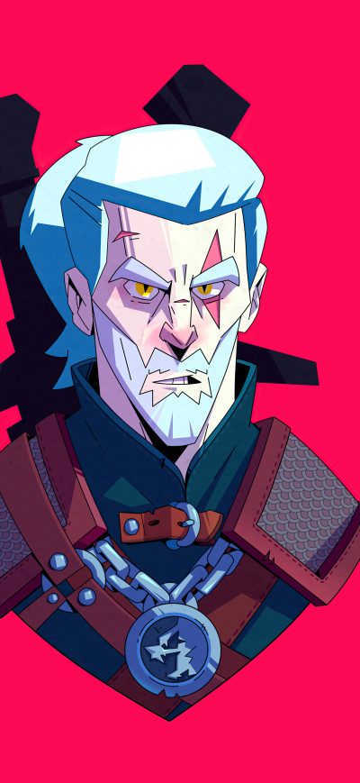 Fond d'écran iPhone Geralt Of Rivia From The Witcher Series Minimal 5k