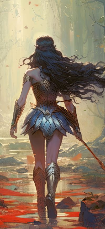 Fond d'écran iPhone Wonder Woman Walking In The Forest