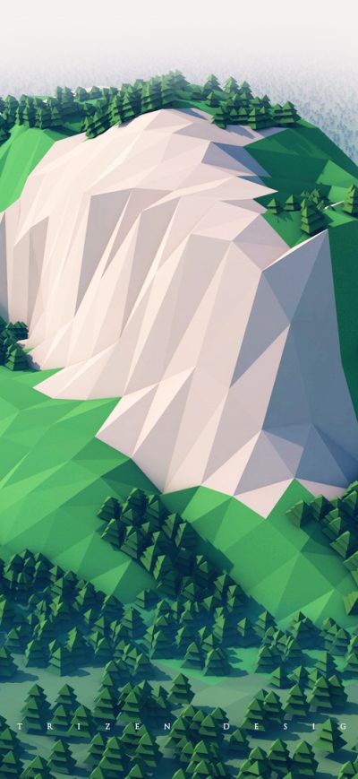 Fond d'écran iPhone Mountains Trees Forest 3d Minimalism