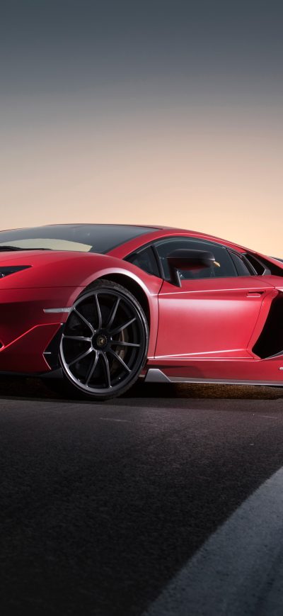 Fond d'écran iPhone Lamborghini Aventador SVJ 2018 4k Front